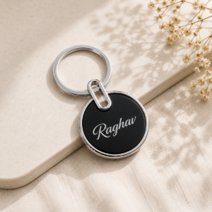 Custom Round Name Keychain | Personalized Metal Keychain with Name for Men & Women | Wishcrafts