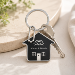 Custom Couple House Keychain | Personalized Home Keychain with Names & Couple Design | Wishcrafts